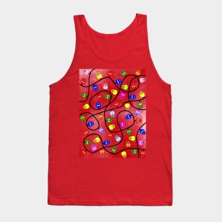 Skull Christmas Lights Red Tank Top